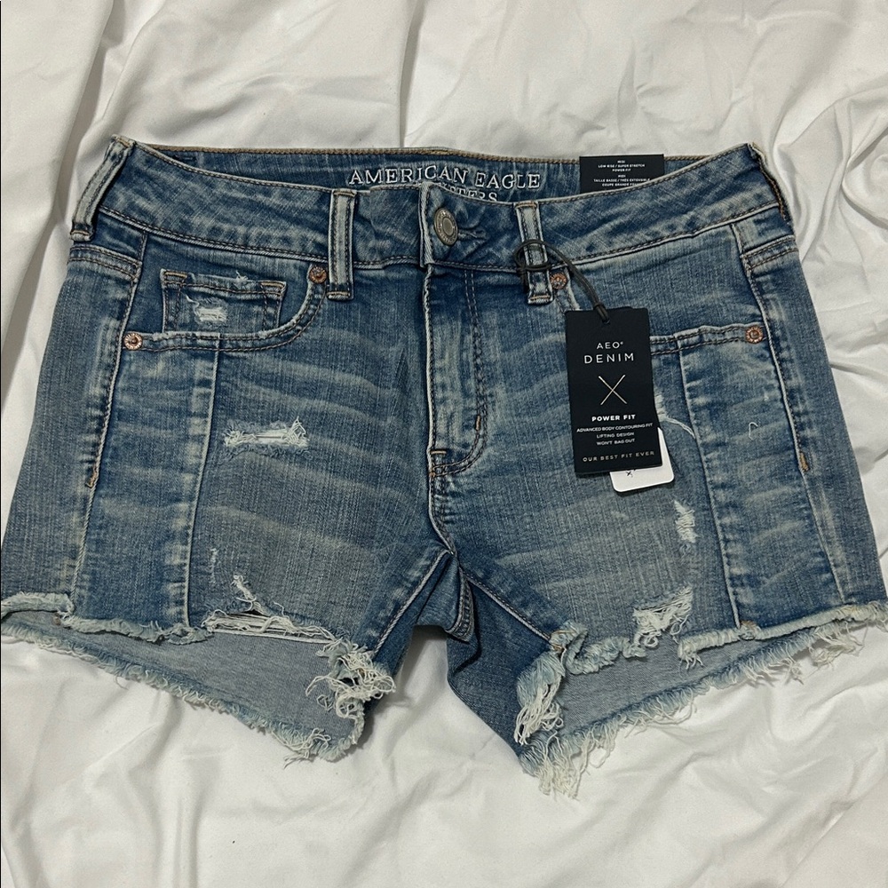 American Eagle Outfitters Distressed Blue Jean Shorts